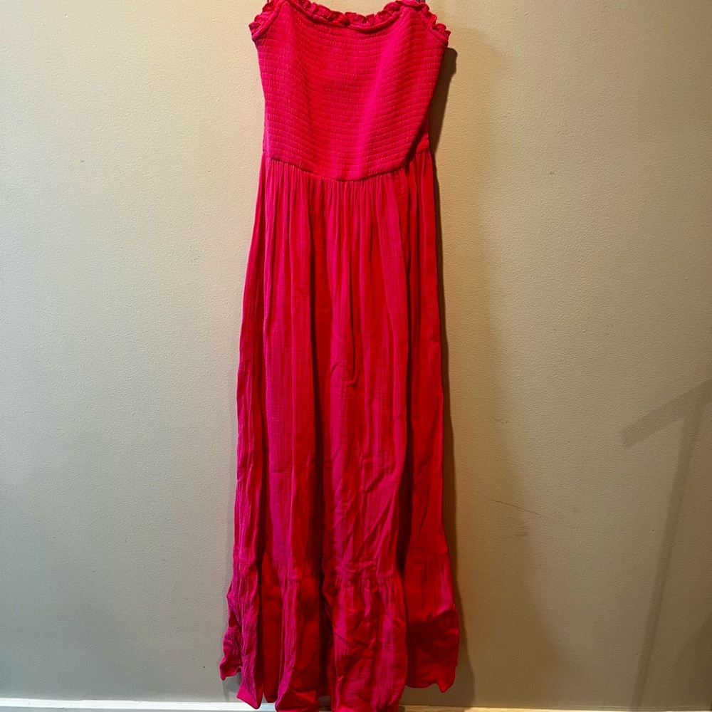 Vici Hot Pink Ruffled Maxi Dress